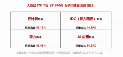 低位补涨AI应用概念活跃,税友股份涨停,华宝基金大数据ETF(516700)盘中涨近2.4%,近4日连续吸金!
